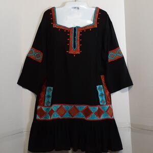 ROJA Women's Black Embroidered Mini Dress. Size S